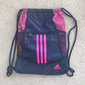 blue adidas drawstring bag